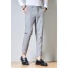 Maiyifu-GJ Men's Slim Fit Stretch Pant Solid Color Skinny Tapered Suit Pant Lightweight Wrinkle Resistant Business Trousers (Light Grey,38) view 4