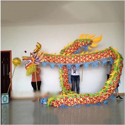 LIOONS 18 Meters (59 Ft) Dragon Dance for 10 Players Classical Outdoor Dragon Fitness Ribbon Chinese New Year Silk Dragon Dance