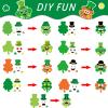 chiazllta 36 Packs St. Patrick's Day Craft Kits DIY Shamrock Art Craft for Preschool Kids, St. Patricks Day Make Your Own Shamrock Paper Craft Set for Home Class Game Activities Kindergarten view 3