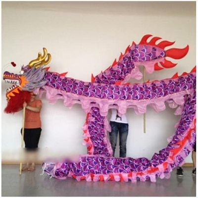 LIOONS 18 Meters (59 Ft) Dragon Dance for 10 Players Classical Outdoor Dragon Fitness Ribbon Chinese New Year Silk Dragon Dance