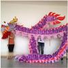 LIOONS 18 Meters (59 Ft) Dragon Dance for 10 Players Classical Outdoor Dragon Fitness Ribbon Chinese New Year Silk Dragon Dance view 1