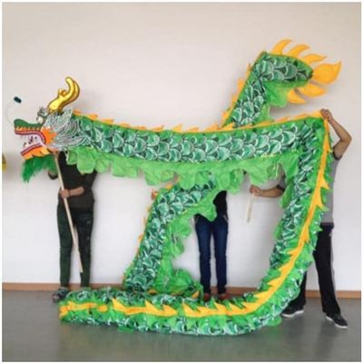 LIOONS 18 Meters (59 Ft) Dragon Dance for 10 Players Classical Outdoor Dragon Fitness Ribbon Chinese New Year Silk Dragon Dance