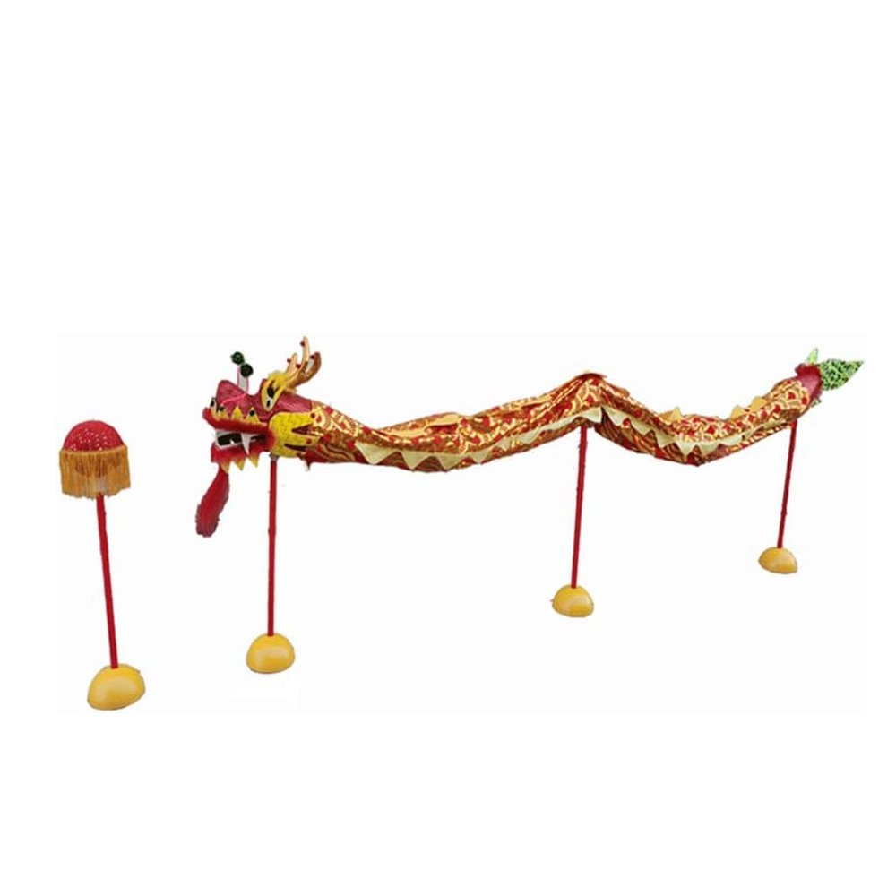 1 Meters Dragon Dance Silk-Like Flowy Outdoor Flinging Fitness Dragon Dance Wu Long 3D Dragon Ribbon Streamer with Handstick
