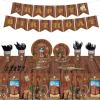 172 Pcs Western Party Supplies Serves 24, Include Cowboy Tablecloth Happy Birthday Banner, Plates and Napkins Tableware Set for Western Cowboy Theme Wild West Decorations view 1
