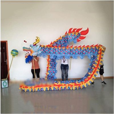 LIOONS 18 Meters (59 Ft) Dragon Dance for 10 Players Classical Outdoor Dragon Fitness Ribbon Chinese New Year Silk Dragon Dance