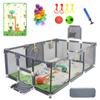 Upgraded Playpen with Enhanced Thick Foldable Mat, Balls, 4 Rings, Storage Bag, Basketball Hoop & Soccer Nets - Play Yard - Sport Playpen - Activity Center - BPA-Free, Non-Toxic, Safe view 1