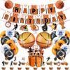 40 Pcs Basketball Party Decorations - Happy Birthday Banner, Balloons, Cake Toppers for Boys & Girls view 1