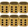 LOGOFUN 6pcs Solid Brass Dice Metal Dice Tables Board Game Props Small Craft Party Supply view 1
