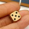 LOGOFUN 6pcs Solid Brass Dice Metal Dice Tables Board Game Props Small Craft Party Supply view 3