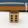 LOGOFUN 6pcs Solid Brass Dice Metal Dice Tables Board Game Props Small Craft Party Supply view 4