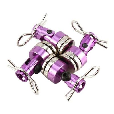 4PCS Magnetic Invisible Body Post Mount with R Clips Fit for 1/10 RC Car HSP (Purple)