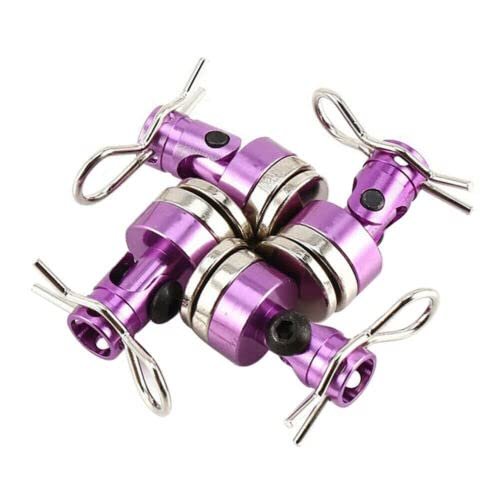 4PCS Magnetic Invisible Body Post Mount with R Clips Fit for 1/10 RC Car HSP (Purple)