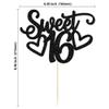 Gyufise 1Pc Sweet Teenager 16 Cake Topper Glitter 16th Birthday Cake Pick for Cheers to 16 Years Old 16th Birthday Party Cake Decorations Supplies Black view 2