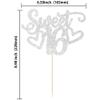 Gyufise 1Pc Sweet Teenager 16 Cake Topper Glitter 16th Birthday Cake Pick for Cheers to 16 Years Old 16th Birthday Party Cake Decorations Supplies Sliver view 2