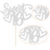 Gyufise 1Pc Sweet Teenager 16 Cake Topper Glitter 16th Birthday Cake Pick for Cheers to 16 Years Old 16th Birthday Party Cake Decorations Supplies Sliver view 3