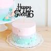 Gyufise 1Pc Happy Sweet 16 Cake Topper Glitter 16th Birthday Cake Pick for Cheers to 16 Years Old 16th Birthday Party Cake Decorations Supplies Black view 4