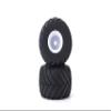 Kyosho America MATH001W Monster Tire with Wheel(White/V-Shaped/2pcs) view 1