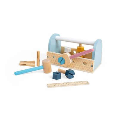 Bigjigs Toys FSC Certified My First Tool Box - 12 Piece Toddler Tool Set for 18+ Months, Eco-Friendly Construction Toys, Sustainable Wooden Toy Tool Set