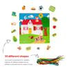 Bigjigs Toys House Lace-a-Shape Game - 30 Geometric Shape Lacing Cards & 6 Laces, Fine Motor Skills Toys, Threading Toys for 2+ Year Olds, Ideal Early Learning & Threading Toddler Toy view 3