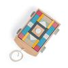 Bigjigs Toys FSC Certified Brick Pull Along Cart - Wooden Pull Along Wagon with Baby Blocks for 18 Months +, Sustainable Pull Along Toy & Wooden Baby Walker, Educational Shape Game view 2