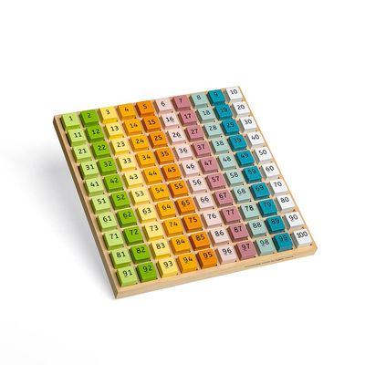 Bigjigs Toys FSC Certified Wooden Number Counting Tray - 100 Piece Maths Game, Quality Eco-Friendly Educational Toys & Teacher Supplies, Montessori Toys