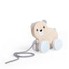 Bigjigs Toys FSC Certified Bear Pull Along Toy - Eco-Friendly Wooden Bear with Felt Ears & Tail and Grey Pull Cord, Quality Pull Along Toys for 1 Year Olds, Wooden Baby Toys view 1