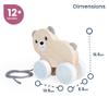 Bigjigs Toys FSC Certified Bear Pull Along Toy - Eco-Friendly Wooden Bear with Felt Ears & Tail and Grey Pull Cord, Quality Pull Along Toys for 1 Year Olds, Wooden Baby Toys view 2