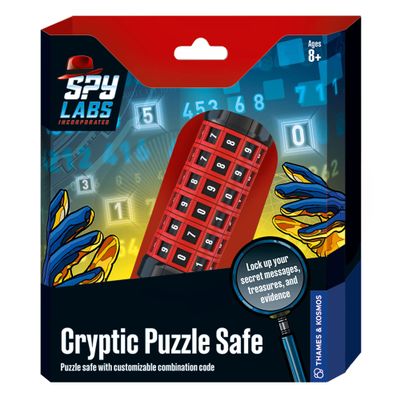 Spy Labs Inc: Cryptic Puzzle Safe by Thames & Kosmos | Safeguard Secrets, Evidence in Portable Vault | Essential Gadget from The Detective Gear Experts | for Young Investigators