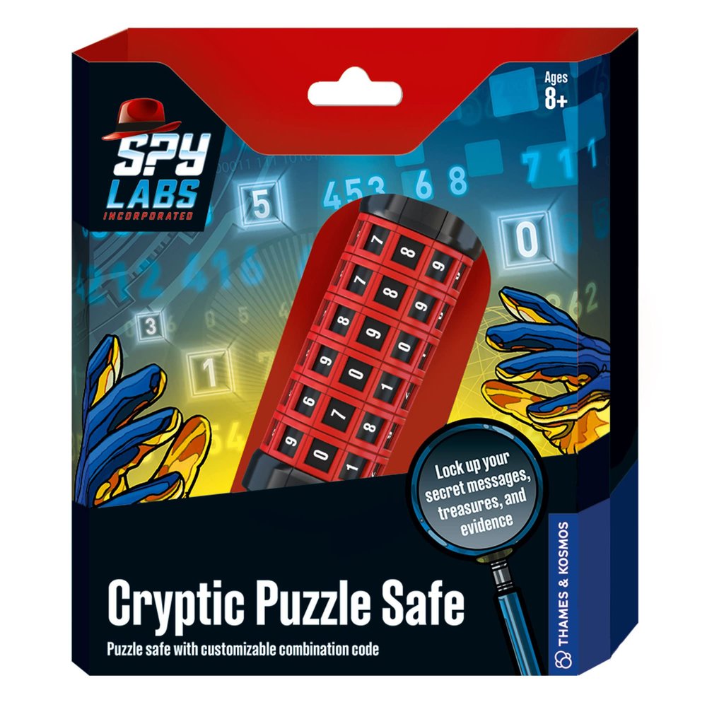 Spy Labs Inc: Cryptic Puzzle Safe by Thames & Kosmos | Safeguard Secrets, Evidence in Portable Vault | Essential Gadget from The Detective Gear Experts | for Young Investigators