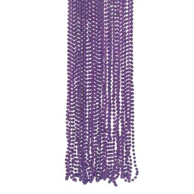 12 Pack (48 pieces) Purple Mardi Gras Bead Necklaces