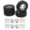 Bnineteenteam 4WD Rubber Tires Aluminum Alloy Wheel Hub for C14 C24 B14 B24 B16 B36 1/16 RC Car Upgrade Part (Silver) view 2