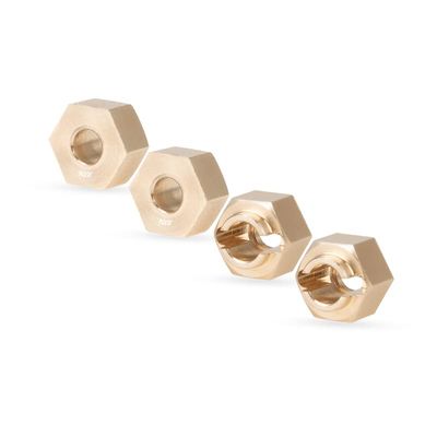 Brass Wheel Hex Hub for Traxxas 1/18 TRX4M RC Car, 12mm Front & Rear Wheel Hex Adapter 4Pcs Upgrades Parts