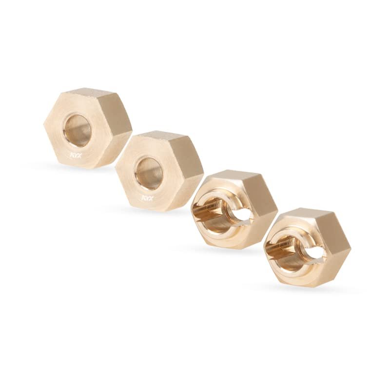 Brass Wheel Hex Hub for Traxxas 1/18 TRX4M RC Car, 12mm Front & Rear Wheel Hex Adapter 4Pcs Upgrades Parts