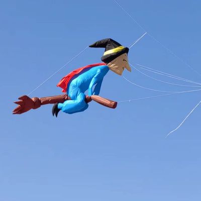 3D Solid Soft Inflatable Wizard Kite Line Laundry for Adults Giant Blue Wizard Show Kite Pendant