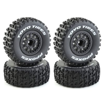 4Pcs 112mm 1/10 Short Course Tires Tyre Wheel with 12mm Hex for Slash Arrma SENTON VKAR 10SC RC Car