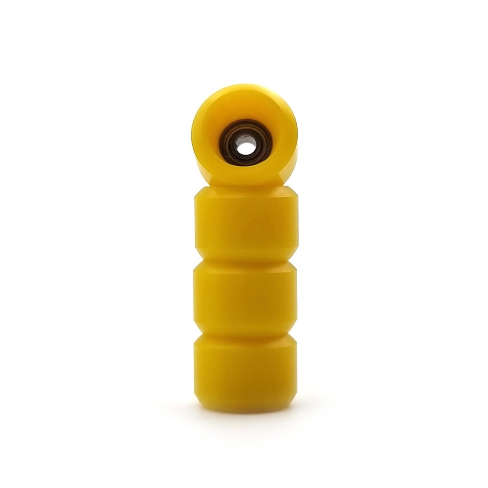 SPITBOARDS Fingerboard Pro Wheels with Real Ball Bearings, Professional CNC Polyurethane Quality, Street Wheels Shape (Yellow)