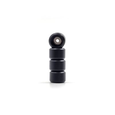 SPITBOARDS Fingerboard Pro Wheels with Real Ball Bearings, Professional CNC Polyurethane Quality, Street Wheels Shape (Black)