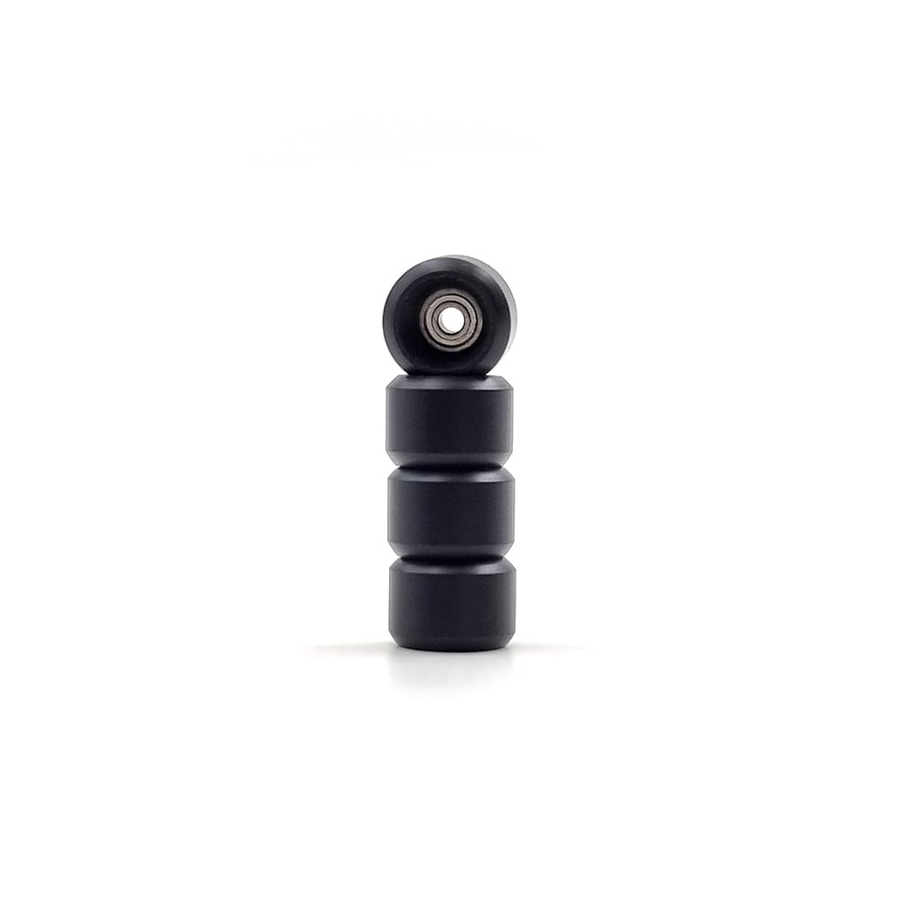 SPITBOARDS Fingerboard Pro Wheels with Real Ball Bearings, Professional CNC Polyurethane Quality, Street Wheels Shape (Black)