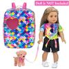 Ecore Fun 5 Items 18 inch Dolls Bag Set and Accessories Including 18 Inch Doll Clothes, Shoes, Sunglasses, Doll Backpack and Toy Dog view 2
