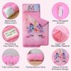 Unicorn Toddler Nap Mats for Preschool Daycare Girls Pink Cartoon Kids Sleeping Mats Toddler Slumber Bag Nap Pad with Removable Pillow for Girls Boys Kindergarten Sleepovers Travel and Camping view 3