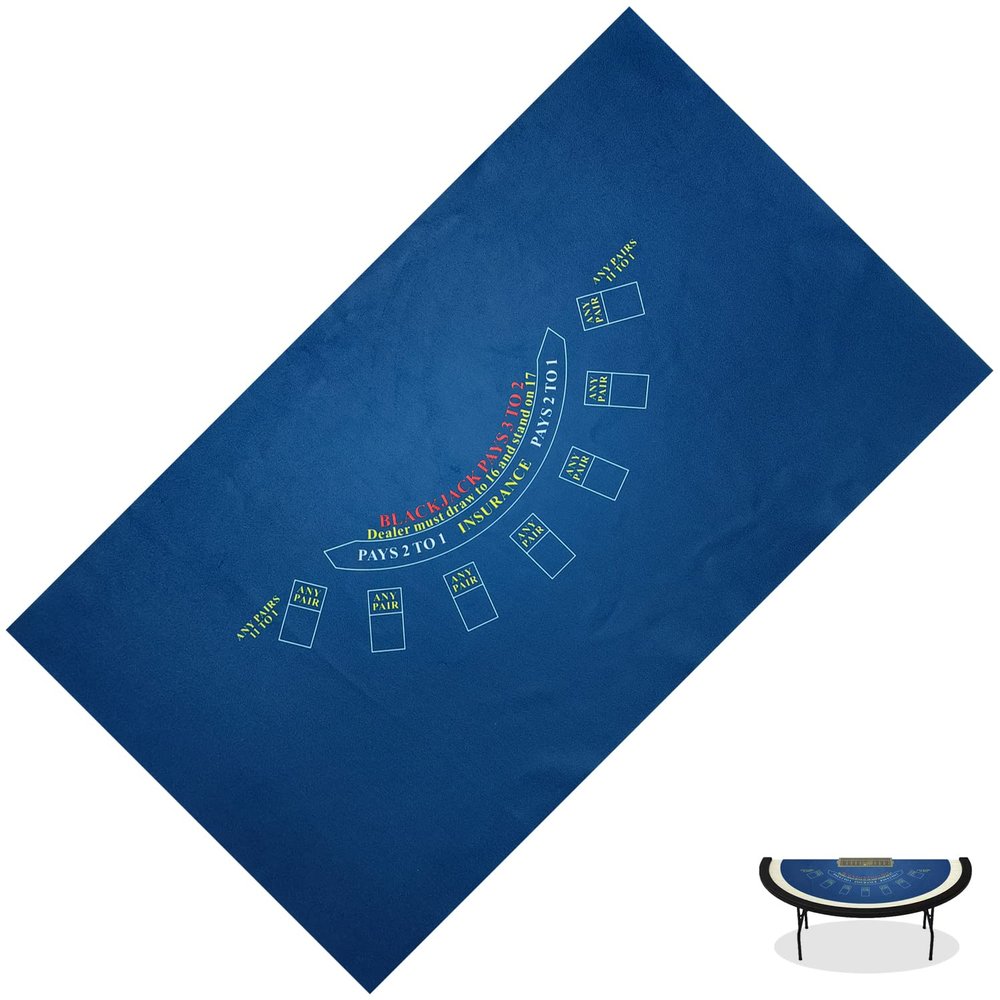 BALIKEN Rectangular 86'' X 50" Blackjack Tabletop Casino Felt Professional Grade Mat