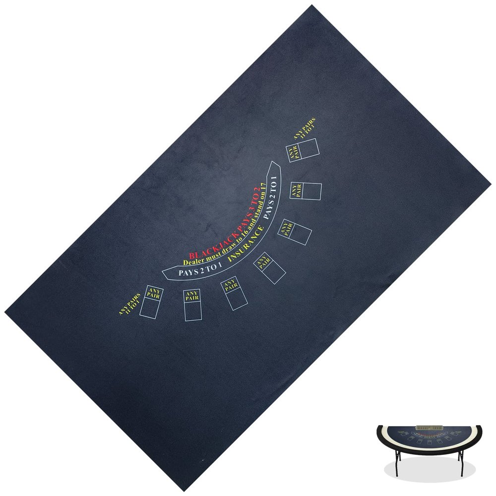 BALIKEN Rectangular 86'' X 50" Blackjack Tabletop Casino Felt Professional Grade Mat