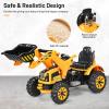 OLAKIDS Kids Ride On Excavator Digger Cart, 12V Battery Powered Construction Tractor with Working Bucket, Horn, Battery Powered Front Loader Digger for Toddlers, Pretend Play Toy Car (Orange) view 4