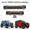 XSYGO Drive Shaft Steel Front Rear Center Driveshafts for 1/18th TRX4M Defender Bronco RC Crawler Car Upgrades (Black) view 2