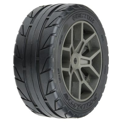 Pro-Line Racing 1/8 Vector S3 F/R 35/85 2.4 BELTED MTD 14mm Gray PRO1020410 RC Tire