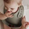 Aiden's Corner Baby Infant Boys Girls Silicone Bibs for Infants Toddlers BPA Free Unisex Soft Adjustable Fit With Catcher Washable Waterproof Feeding Bibs (Gray) view 4