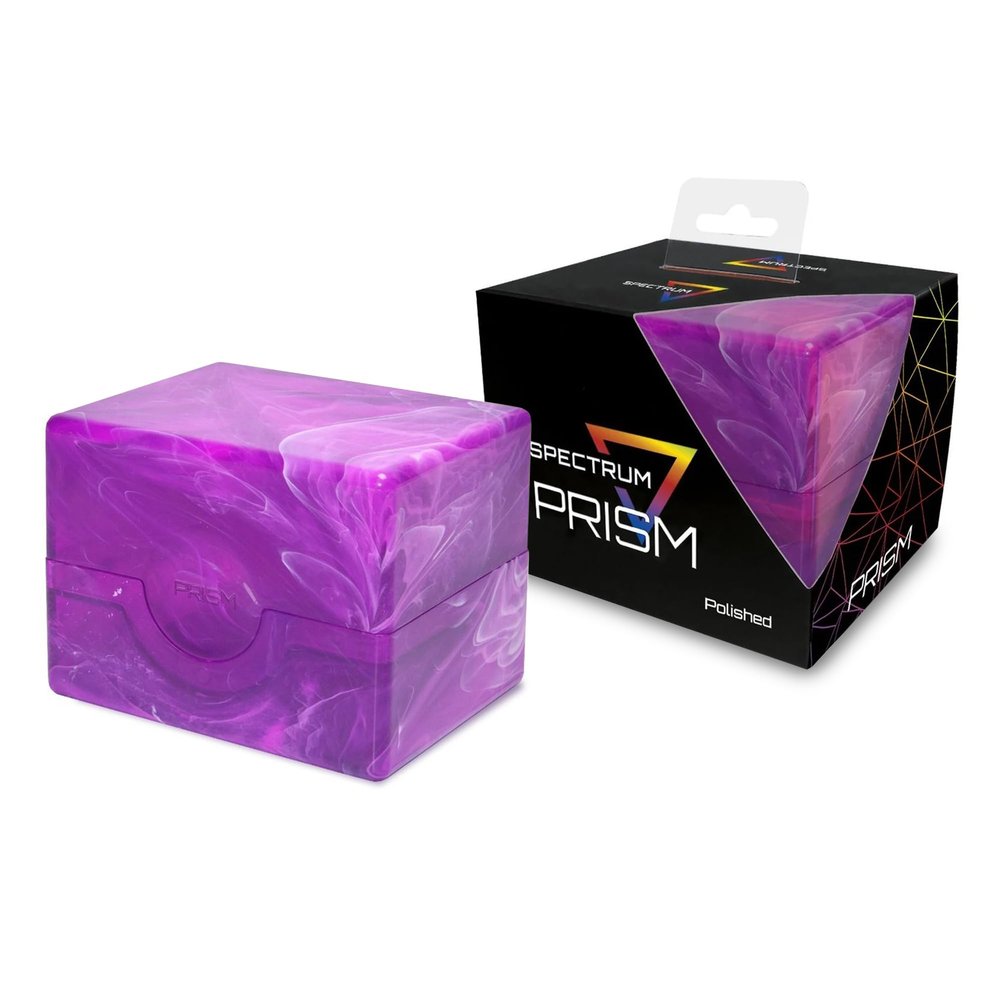 BCW Spectrum Prism Deck Case - Charoite Purple - 1 Pack | Secure Snap Closure Card Deck Case | Fits 100 Double-Sleeved Cards | Trading Card Deck Storage Ideal for MTG, Pokemon, and More