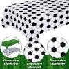 Mixweer 6 Pcs Soccer Plastic Tablecloth Party Decorations 54 x 108 Inch Disposable Plastic Table Cover for Soccer Birthday Party Decorations view 3