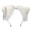 VIGVAN Cat Cosplay Ears Accessories Punk Gothic Cross Cat Ears Headbands Clips (White) view 1