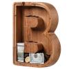 Piggy Bank for Kids Boys Girls, Wooden Large Letter Piggy Bank Alphabet Money Bank with Initial B, Coin Bank Fun Gifts for Birthday, Christmas, Festival, Baby Shower view 1